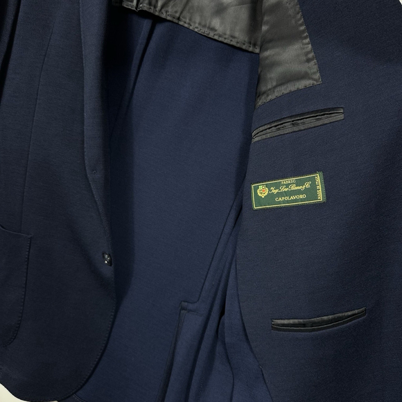 Saks Fifth Avenue Ing Loro Piana Navy Blue Wool Four Seasons 48L Blazer Italy - Picture 7 of 13